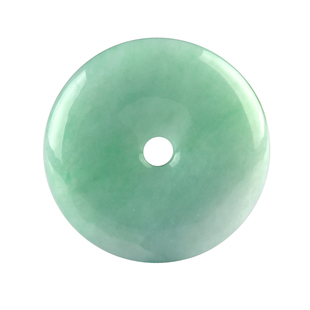 翡翠A货天然玉石平安扣吊坠怀古玉钱玉扣子母扣玉坠男女款送证书