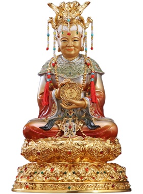 纯铜无生老母神像黎山老母供奉