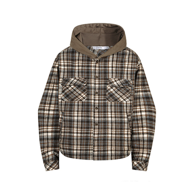 GuukaTech美式保暖格子长袖衬衫