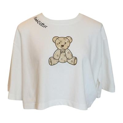 纯棉短款圆领T恤趣味小熊印花