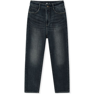 森柔牛仔|商场同款森马牛仔裤男加绒小直筒长裤2025冬季新款裤子