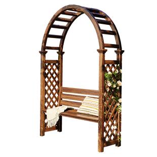 防腐木拱门花架座椅户外庭院葡萄架子室外花园装饰露台月季爬藤架