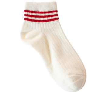 秋季新款简约中筒袜子女三条纹横杠学院风街头运动小白鞋百搭短袜