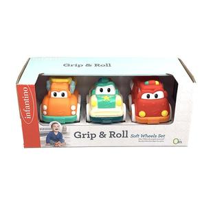 infantino美国婴蒂诺婴幼儿儿童宝宝卡通软胶小汽车套装玩具