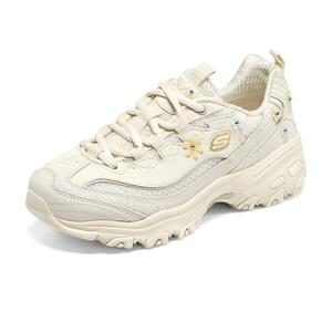 Skechers斯凯奇花心鞋机甲鞋秋季女鞋熊猫鞋厚底增高老爹鞋运动鞋