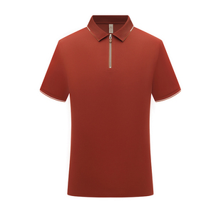 2026夏季新款通勤POLO衫定制logo翻领短袖工作服男女通用拉链刺绣