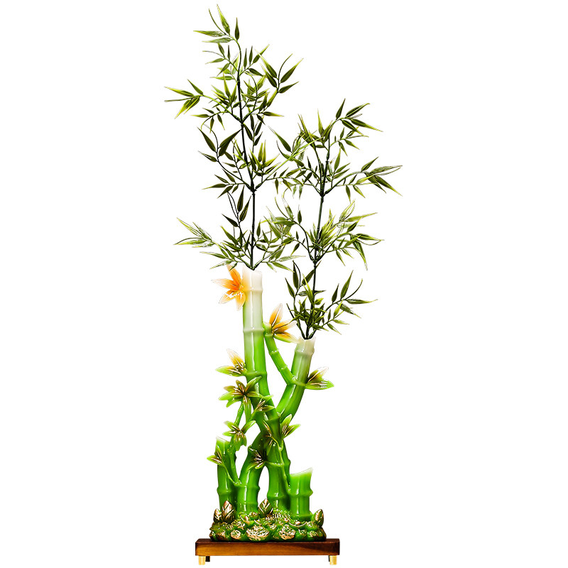 入户玄关招财富贵竹子花瓶摆件