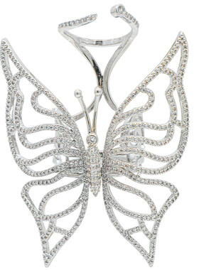 LAMUANA飞舞蝴蝶戒指小众设计感满钻食指戒夸张感设计指环女77259