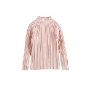 马克珍妮女童绵羊毛花边领毛衣儿童百搭打底衫2024秋冬新款241678