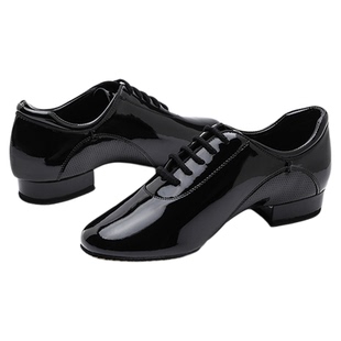 现货男士摩登舞鞋正品ADSdance国标进口漆皮室内两点底直底4012鞋