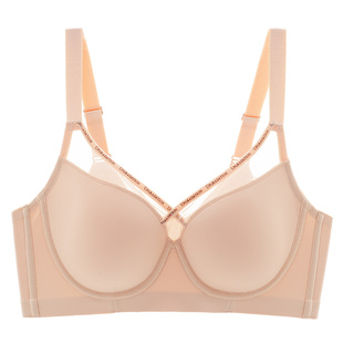 依曼丽【漫画胸】光面无痕内衣女大胸显小聚拢收副乳薄款文胸