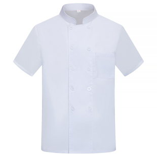 夏季袖背全网冰丝透气弹力厨师工作服男短袖厨房厨师服女餐饮订制