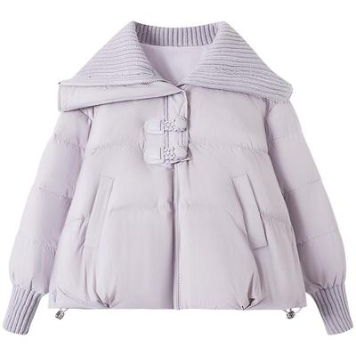 慕兔小个子大翻领宽松棉衣棉服