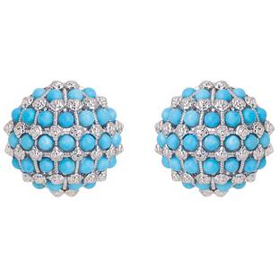 MELISSA&ROSELLA王霏霏同款花团锦簇棕耳钉复古高级感中古风