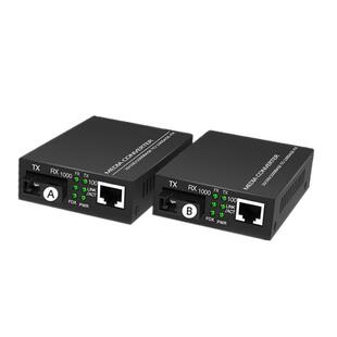 华杰恒讯 定制千兆单模单纤光纤收发器千兆1光1电单模双纤1光2光4电8电千兆监控网络转光纤一对htb-GS-03ab