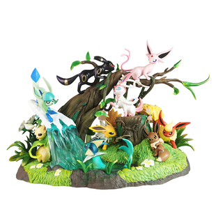 BKM宠物精灵动漫周边场景摆件PC伊布家族gk雕像手办二次元模型