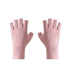 半指手套女薄款冬季2025新款天德绒防寒五指露指学生写字保暖黑色