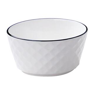 北欧轻奢钻石碗套装家用陶瓷米饭碗面碗汤碗泡面碗钻石纹组合餐具