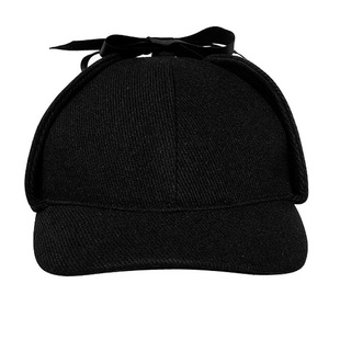 高档原版时尚猎鹿帽卷福侦探帽子男女黑色神探夏洛克福尔摩斯帽子