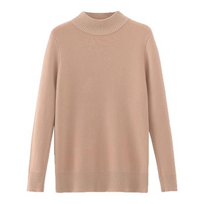 半高领套头加绒加厚一体绒毛衣女