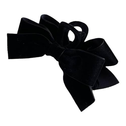 丝绒一体~黑色蝴蝶结抓夹大号 鲨鱼夹高级感 发夹女后脑勺秋冬