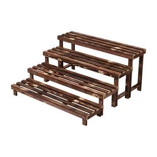 花架置物架阳台客厅落地式实木花架子阶梯式室内户外多肉花盆架子