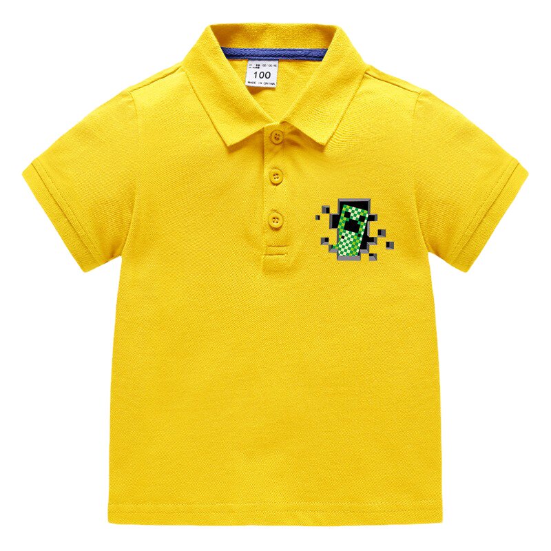 我的世界Minecraft儿童翻领童装夏男女童POLO衫半袖纯棉宝宝T恤