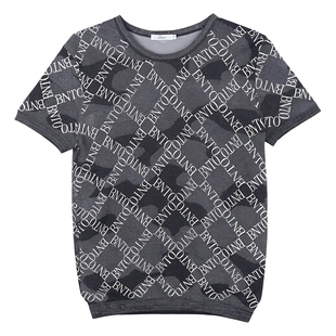 宾度男装春夏季男士轻奢风几何图案短袖T恤男时尚休闲内搭打底衫