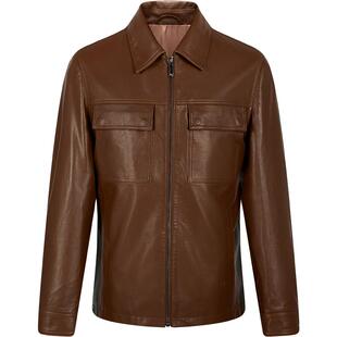 GIOVANNI VALENTINO男士真皮皮衣外套高端休闲羊皮机车秋季皮夹克