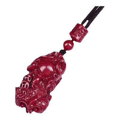 原矿天然朱砂财运貔貅吊坠男女