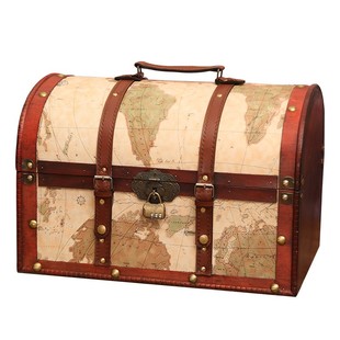 复古密码木质整理收纳箱储物箱大号带锁木箱子儿童玩具百宝箱道具