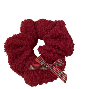 发圈韩系新年氛围红色大肠格子发绳女生高级秋冬复古头绳头饰