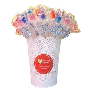 贵福记水晶长杆花束水果棒棒糖烟花网红儿童零食高颜值圣诞节糖果