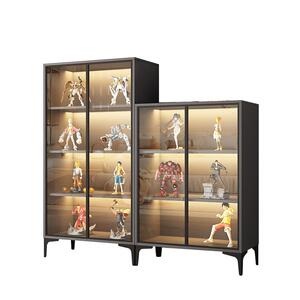 手办展示柜轻奢玻璃门书柜模型玩具置物柜储物柜子雕像陈列柜酒柜