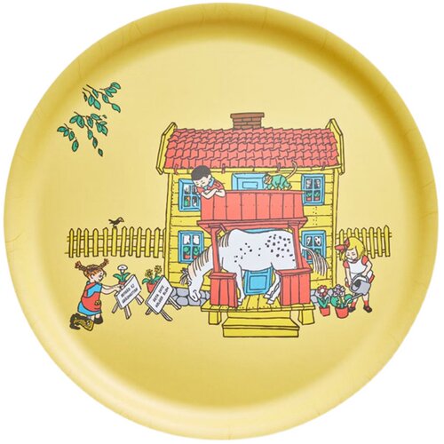 芬兰muurla进口Pippi长袜子皮皮黄房子系列托盘搪瓷杯双面砧板