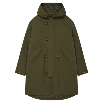 流行长款连帽休闲大衣