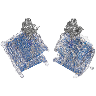 ATRIAL SENSING设计师款蓝色耳钉气质耳环轻奢冷淡风小众高级耳饰