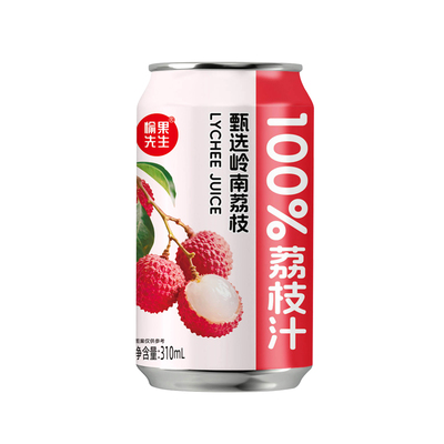 愉果先生100%纯荔枝汁310ml*8罐