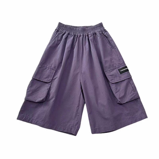 女童速干短裤外穿夏季薄款2025新款儿童工装短裤五分裤女孩超酷潮