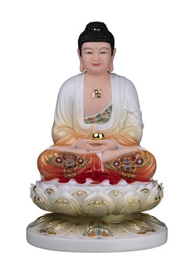 汉白玉全堂佛观世音释迦牟尼佛像