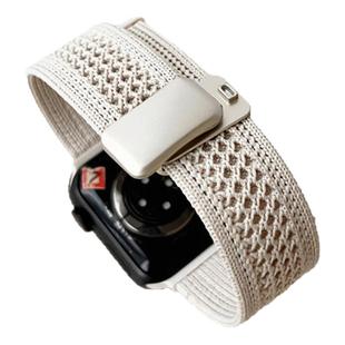 适用苹果iWatch11表带applewatch10手表s9夏季透气款s8编织磁吸扣s7女款智能s5腕表夏季日链se2替换s10代腕带