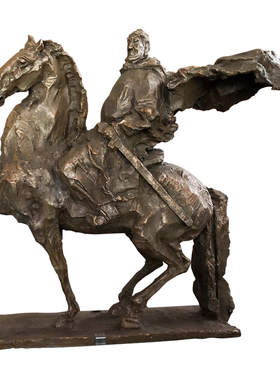 明太祖骑马人物雕塑玻璃钢仿铜