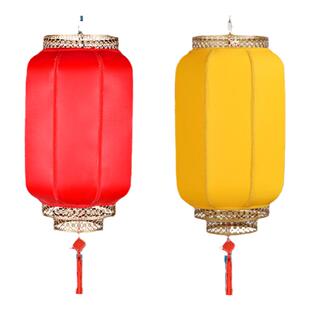 中式黄红灯笼连串户外防水 中国风三连串汉服拍照道具灯笼墙装饰