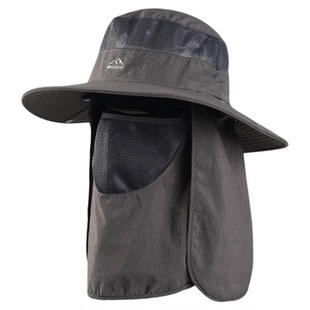 MISSION UV防晒帽子男遮阳渔夫帽太阳帽户外钓鱼遮脸面罩防紫外线