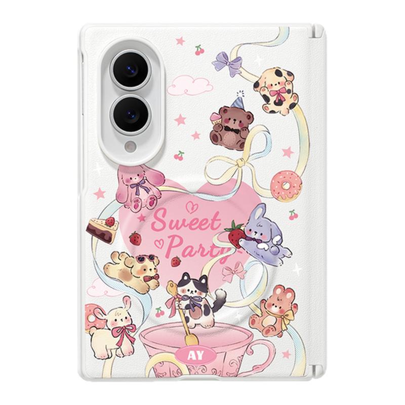 ANGYING× 动物茶话会适用三星GalaxyZFold8Wide手机壳磁吸小折叠屏阔fold8女全包保护套防摔新款高档可爱女