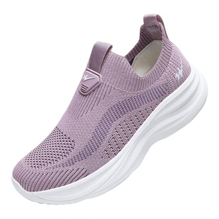 双星妈妈鞋春季新款舒适女士一脚蹬中老年人运动鞋防滑软底老人鞋