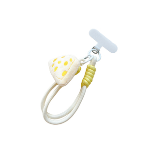 可爱毛绒奶酪尼龙手机挂绳手提短绳挂脖斜挎长绳带夹片ccd相机女