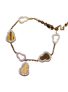 新中式轻奢虎眼石镶钻葫芦手链