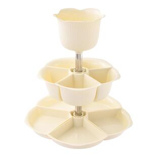 家用食品级火锅拼盘多层旋转厨房蔬菜分格备菜盘多功能零食干果盘