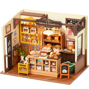 rolife若来贝卡的面包店diy手工小屋小房子模型迷你场景积木礼物